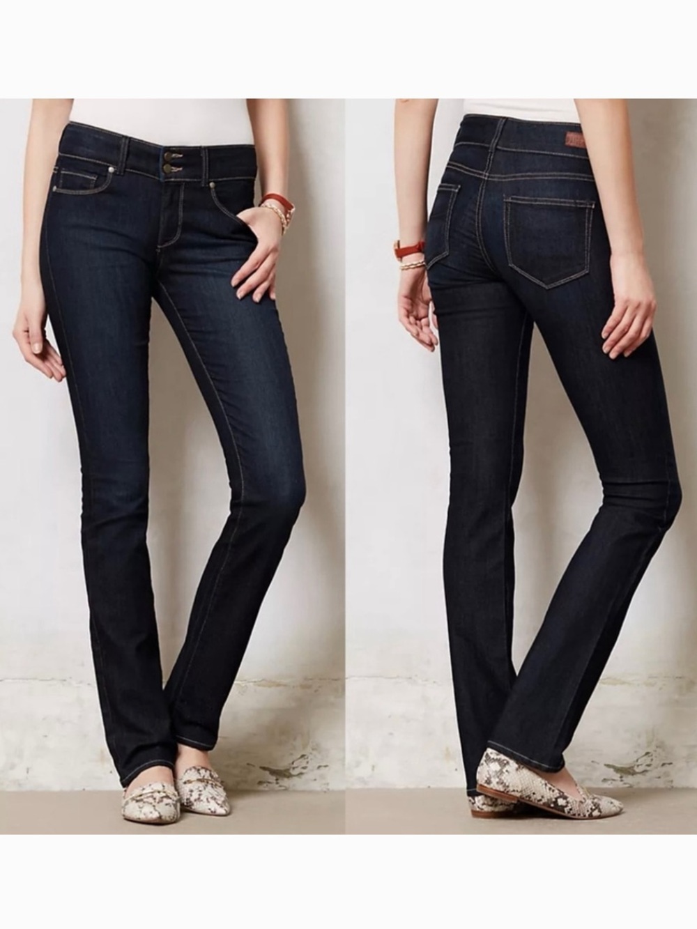 PAIGE | Women’s Medium Dark Blue Denim Hidden Hills Premium Straight Leg Jean 29